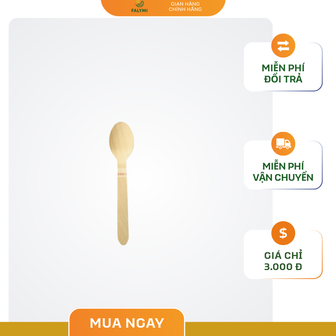 Thùng 100 cái muỗng gỗ